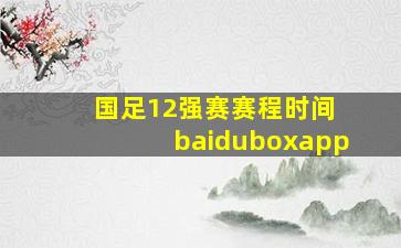 国足12强赛赛程时间 baiduboxapp